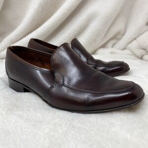 Vintage Bally Continentals Switzerland Men Leather Loafer Toreto Slip Brown 10